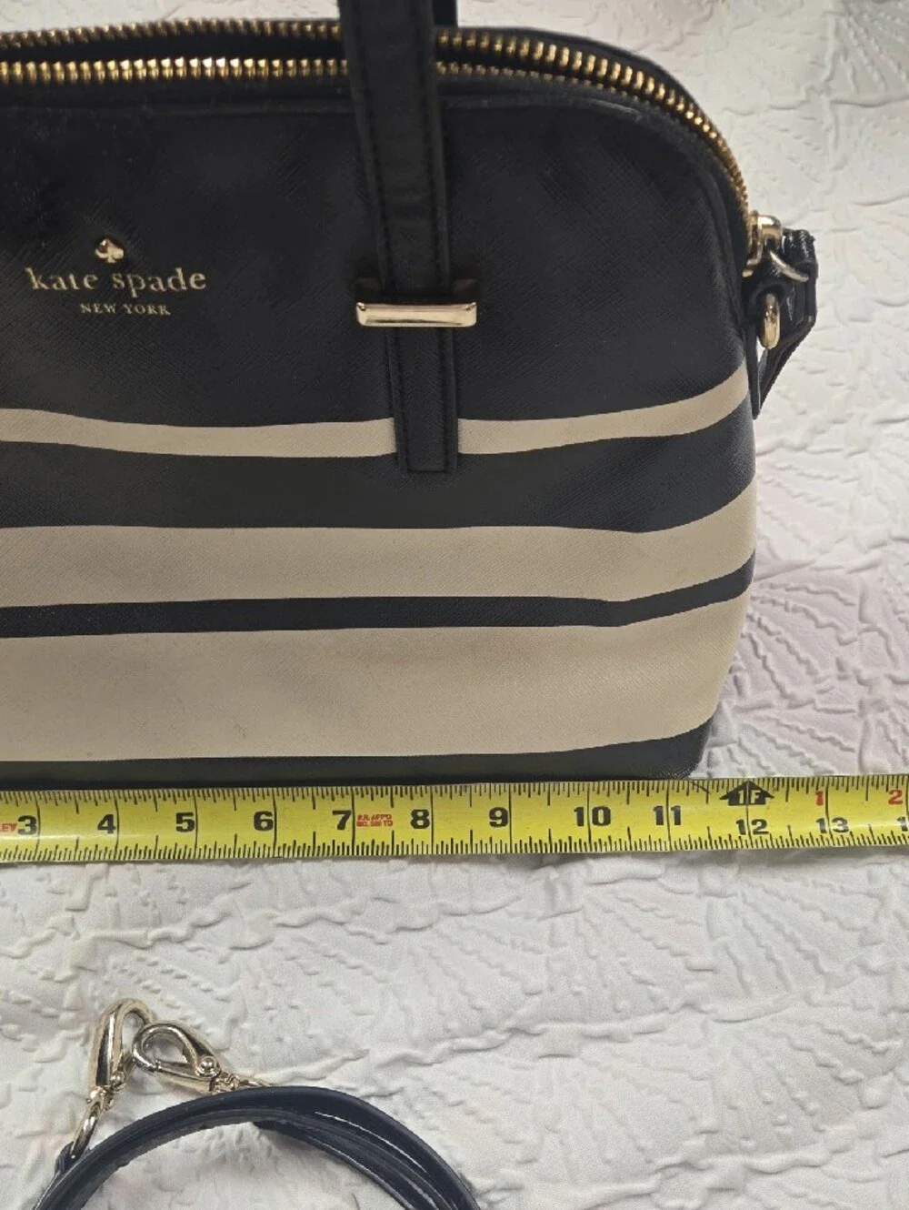 Kate Spade Cedar Street Maise Stripe Domed Satchel With Crossbody Strap